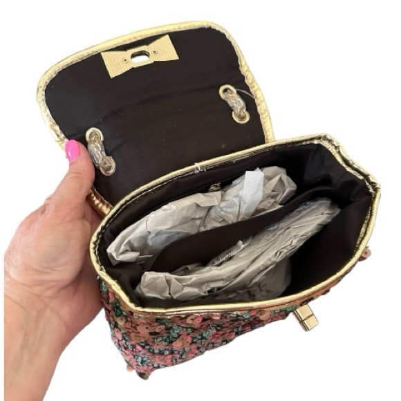 Olivia Miller Multicolor Sequin Mini Purse w/ Bow & Chain Handles (NWT) - Picture 10 of 11